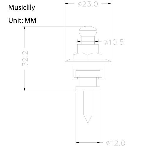 Musiclily M183-2 Крепление для ремня с блокировкой, хром.